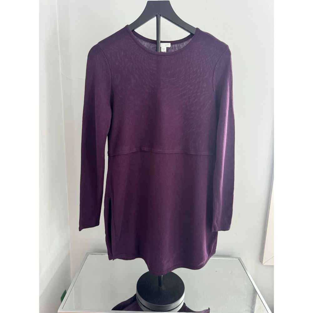 J.Jill Purple Wool Blend Long Sleeve Tunic Sweater XS Minimalist
